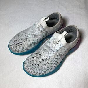 Allbirds tree dasher white purple blue sneakers w6 running slip on washable